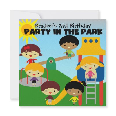 Blond Boy Party in the Park Invite by kids_birthdays