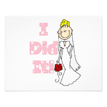 Blond Bride I Did It Tshirts and Gifts Personalized Invites