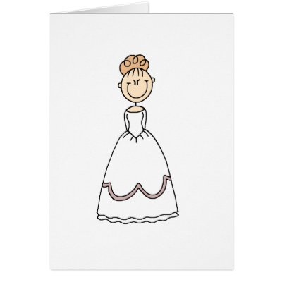 Blond Bride Stick Figure Card by stick_figures