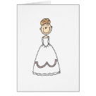 postcard - A strawberry blond stick figure bride in a gown is featured on this customizable stick figure wedding card.