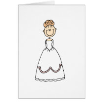 Blond Bride Stick Figure Card