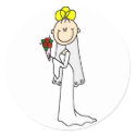Blond Bride Stick Figure Stickers Sticker