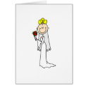 Blond Bride With Roses Card by stick_figures Blond Bride With Roses Card