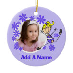 Blond Female Stick Figure Gymnast Ornament
