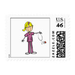 Blond Female Stick Figure Nurse Stamps