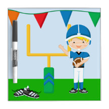 Blond Football Player  Dry Erase Board