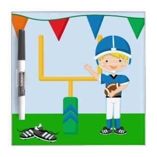 Blond Football Player Dry Erase Board