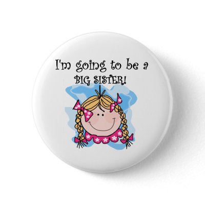 Blond Girl Future Big Sister Pinback Buttons by familymembers