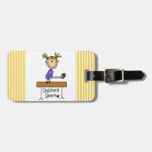 Blond Girl Gymnast on Balance Beam Luggage Tag