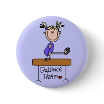 Blond Girl Gymnast on Beam Tshirts and Gifts buttons