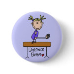 Blond Girl Gymnast on Beam Tshirts and Gifts buttons