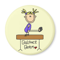 Blond Girl Gymnast on Beam Tshirts and Gifts magnets by stick_figures Blond Girl Gymnast on Beam Tshirts and Gifts magnets
