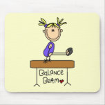Blond Girl Gymnast on Beam Tshirts and Gifts Mouse Pad