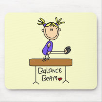 Blond Girl Gymnast on Beam Tshirts and Gifts Mouse Pad