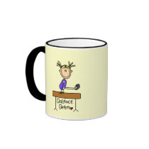 Blond Girl Gymnast on Beam Tshirts and Gifts Mug