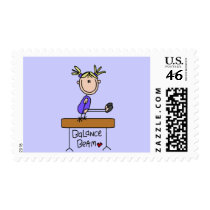 Blond Girl Gymnast on Beam Tshirts and Gifts postage