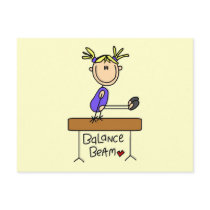 Blond Girl Gymnast on Beam Tshirts and Gifts Postcards
