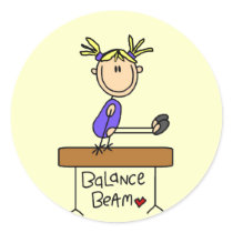 Blond Girl Gymnast on Beam Tshirts and Gifts Sticker