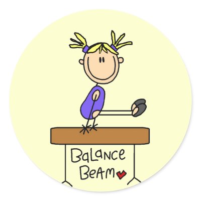 Blond Girl Gymnast on Beam Tshirts and Gifts Sticker by stick_figures