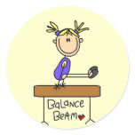 Blond Girl Gymnast on Beam Tshirts and Gifts Sticker