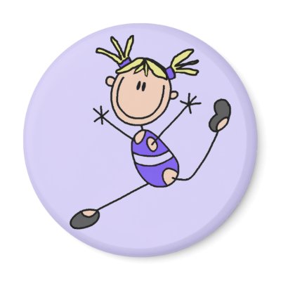 Blond Girl Gymnast Tshirts and Gifts Fridge Magnets by stick_figures