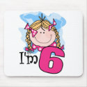 Blond Girl I'm Six mousepads