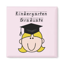 Blond Girl Kindergarten Graduate Fridge Magnets