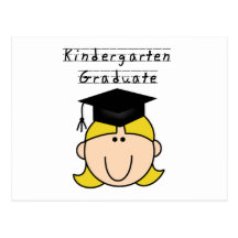 Blond Girl Kindergarten Graduate Post Card