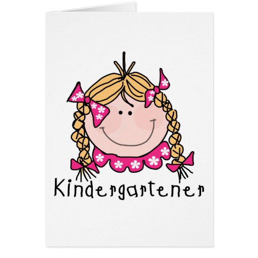 Blond Girl Kindergartener Tshirts and Gifts Greeting Cards
