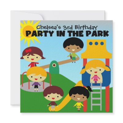 Blond Girl Party in the Park Invite by kids_birthdays