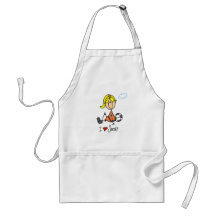 Blond Girl Stick Figure I Love Soccer Gifts Apron