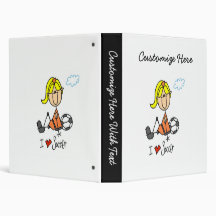 Blond Girl Stick Figure I Love Soccer Gifts 3 Ring Binders