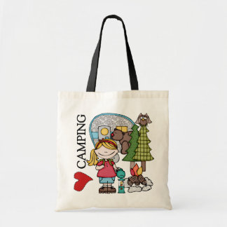 Blond Hair Girl I Love Camping Canvas Bags Blond Hair Girl I Love Camping Canvas Bags