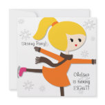 Blond Haired Girl Skating Birthday Invitation