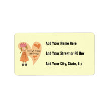 Blond Mommy and Daddy's Princess Personalized Address Labels