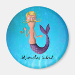 Blond Mustached Merman Fridge Magnet