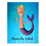 Blond Mustached Merman Post Card
