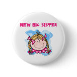 Blond New Big Sister Tshirts and Gifts buttons