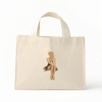 blond pin up girl tote bags