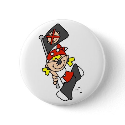 Blond Pirate With Flag Pinback Buttons by toddlersplace