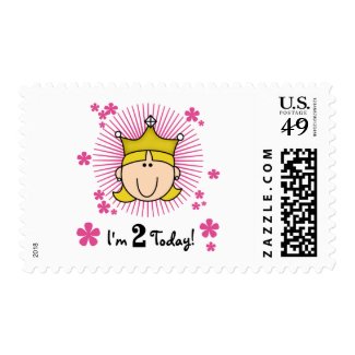 Blond Princess 2nd Birthday Tshirts and Gifts Postage Stamp
