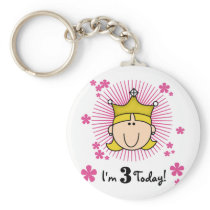 Blond Princess 3rd Birthday Tshirts & Gifts Keychains