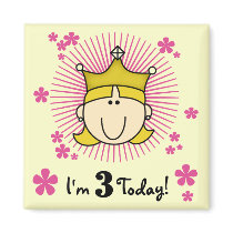 Blond Princess 3rd Birthday Tshirts & Gifts Fridge Magnet