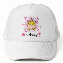 Blond Princess 4th Birthday Tshirts and Gifts Trucker Hat