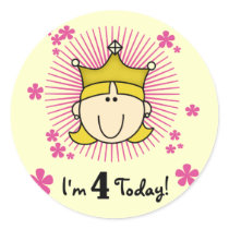 Blond Princess 4th Birthday Tshirts and Gifts stickers by kids_birthdays Blond Princess 4th Birthday Tshirts and Gifts stickers