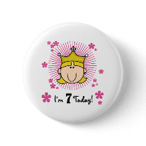 Blond Princess 7th Birthday Pin