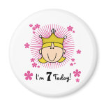 Blond Princess 7th Birthday magnets