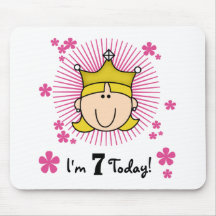 Blond Princess 7th Birthday Mouse Pads
