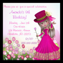 Blond Princess Birthday Girls Invitation invitations