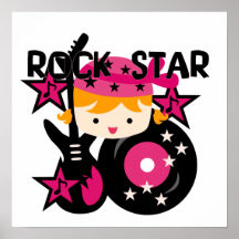 Blond Rock Star Girl Posters
